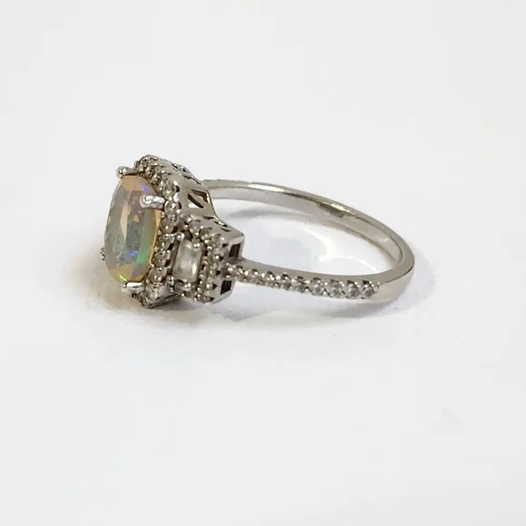 [On HOLD/repair] Sizeable Real/Natural Ethiopian Opal 925 Silver Ring Sz 8 - Picture 11 of 16